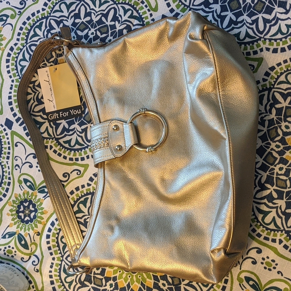 NWT champagne gold bag